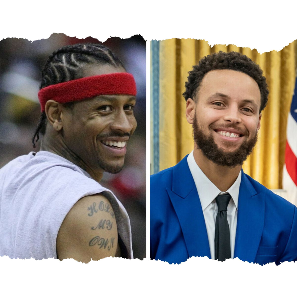 Stephen Curry Gives NBA OG Allen Iverson His Flowers Before Warriors-76ers Game
