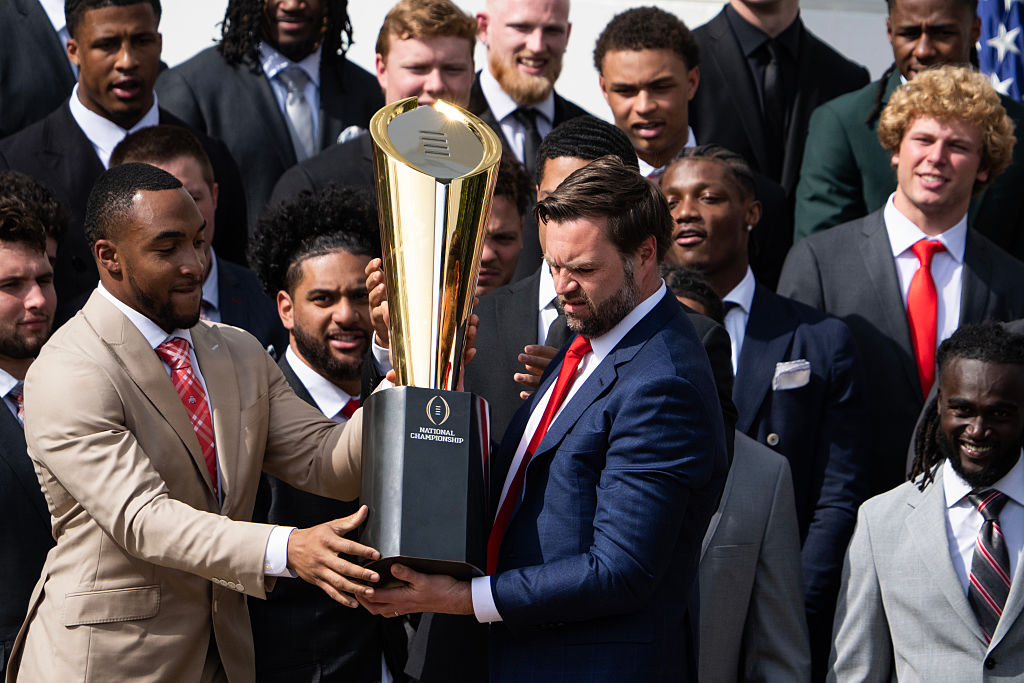 JD Vance Drops Ohio State’s Championship Trophy At The White House, Social Media Not Surprised