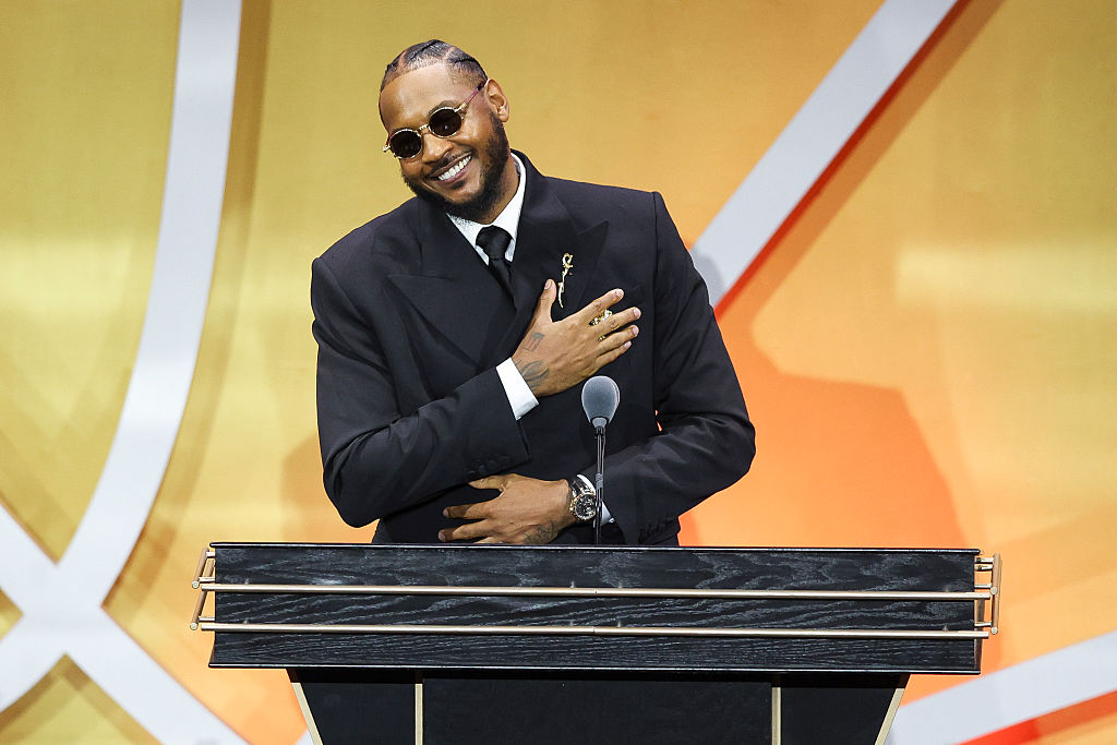 Carmelo Anthony Delivers Emotional Hall Of Fame Induction Speech