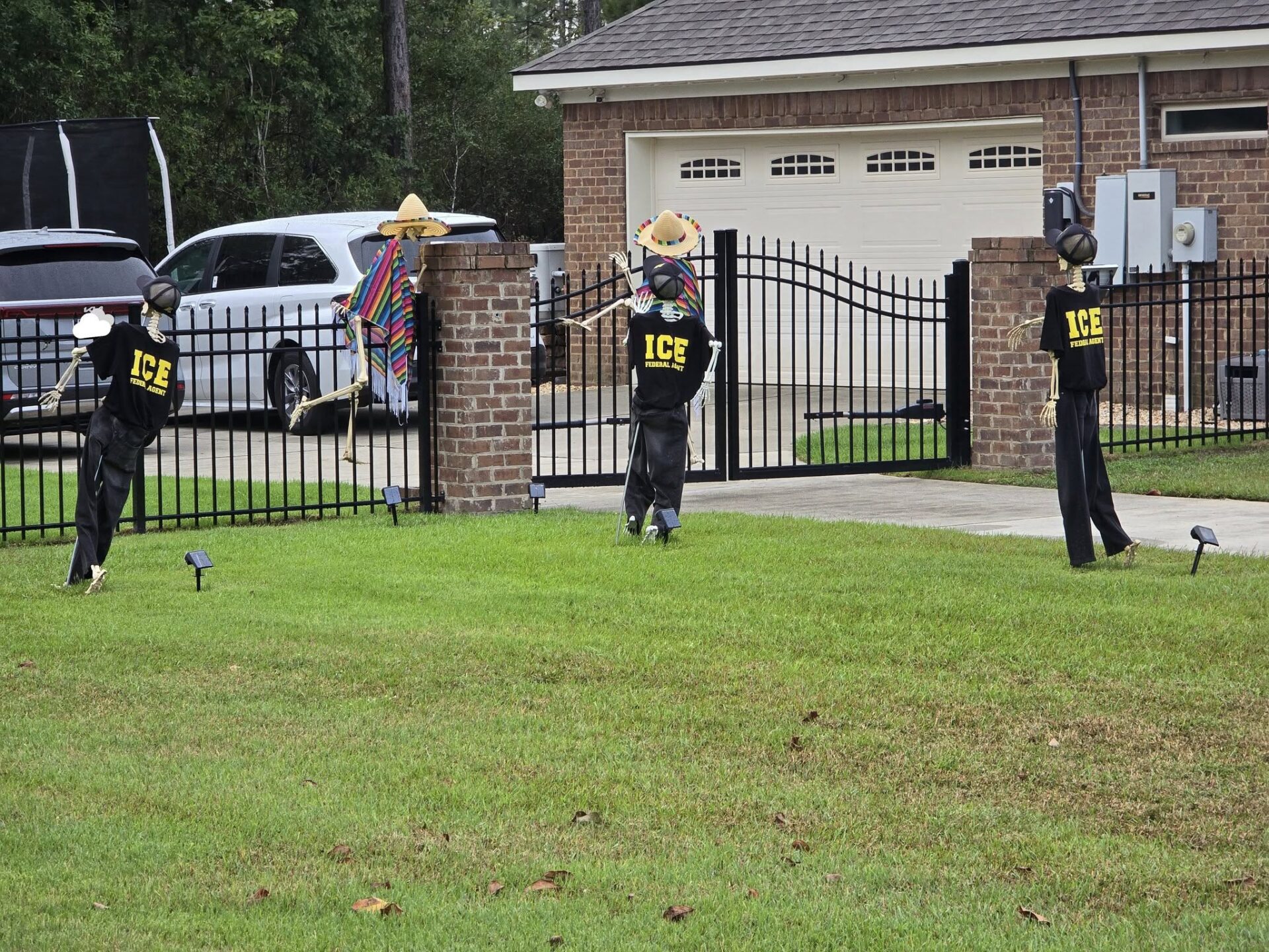 Cop Caucasity: Mobile Sheriff’s Home Halloween Decorations Depict An ICE Raid