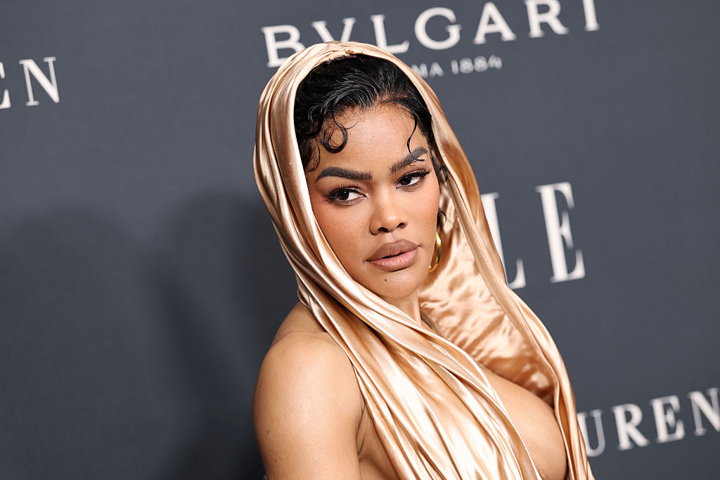 Teyana Taylor Dazzles Elle Women In Hollywood Awards In Scintillating Hooded Balmain Gown