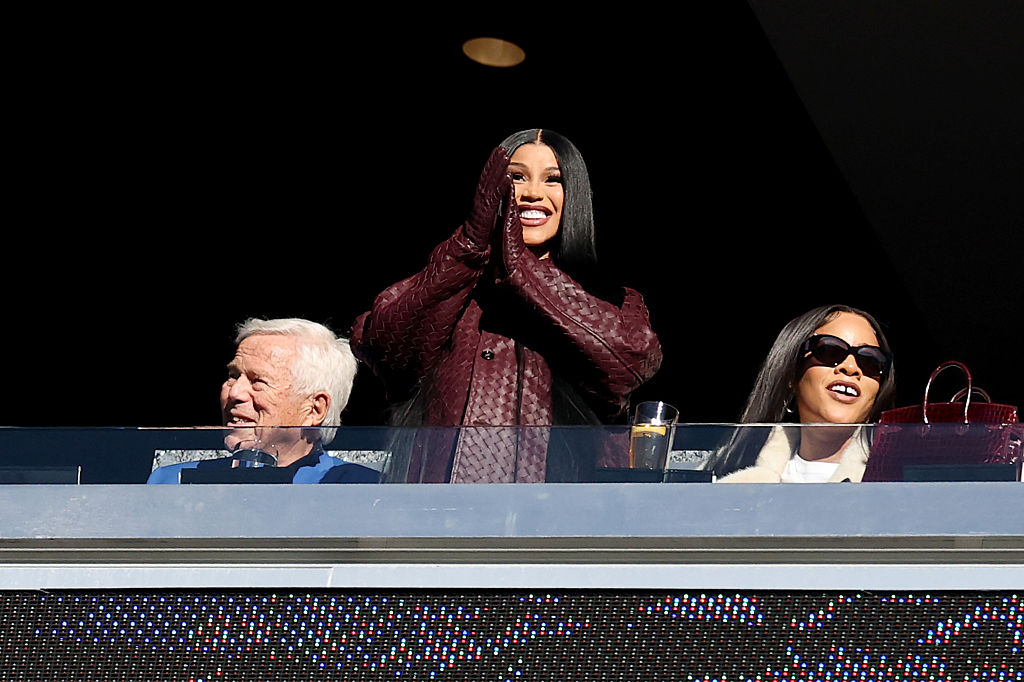 Cardi B Enters Her WAG Era At Patriots Game Seated With Robert Kraft