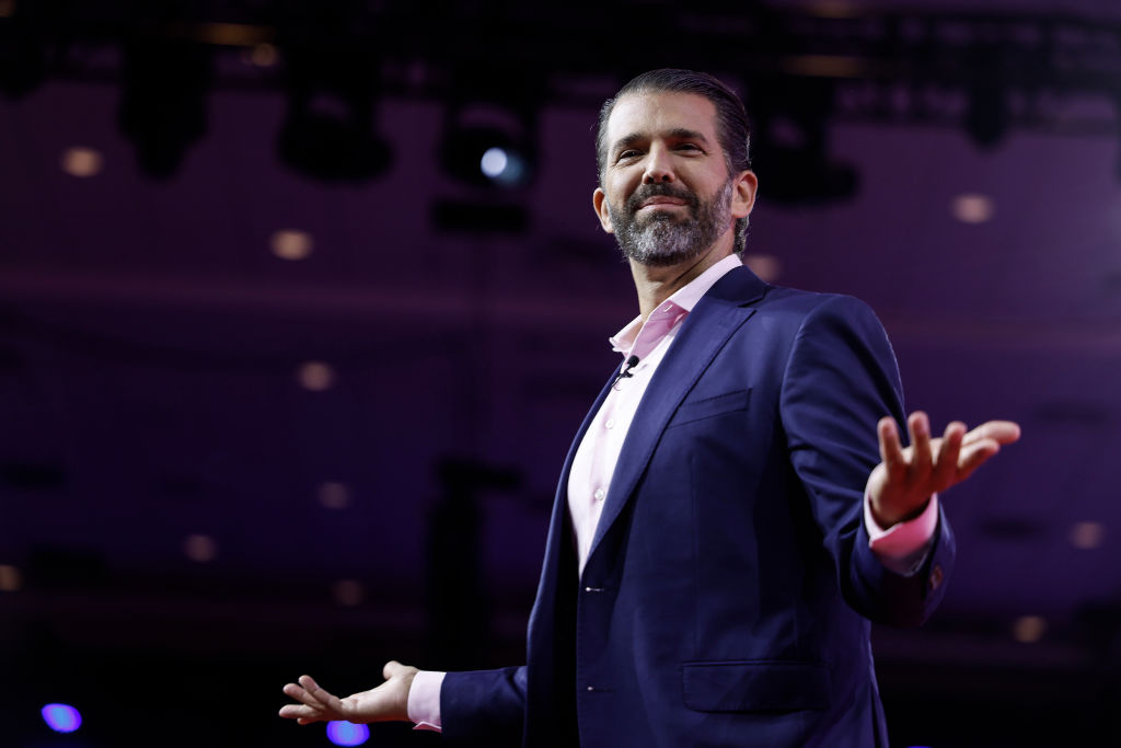 ‘Zoom In On Those Pupils’: Trump Jr.’s Video Message Derails After Viewers Swear He Looked So ‘High’ He Hit Record in His ‘Jammies’ — and Now Everyone’s Concerned