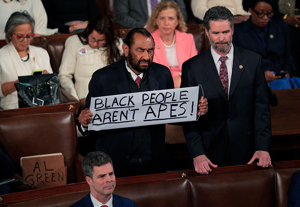 Rep. Al Green Held Up “Black People Aren’t Apes” Sign, Ejected From State Of The Union