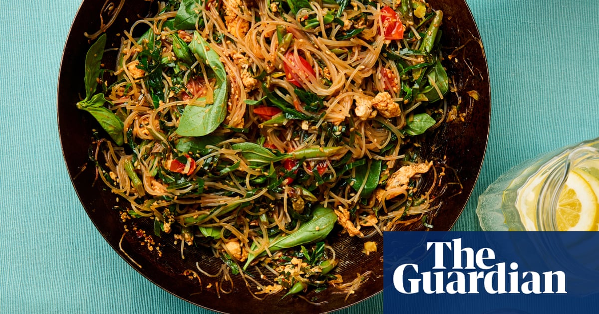 Meera Sodha’s recipe for noodles with rose beancurd, spring greens and egg | Meera Sodha recipes