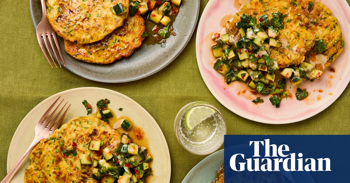 Meera Sodha’s vegetarian recipe for Beijing-style courgette pancakes with hot honey cucumbers | Meera Sodha recipes