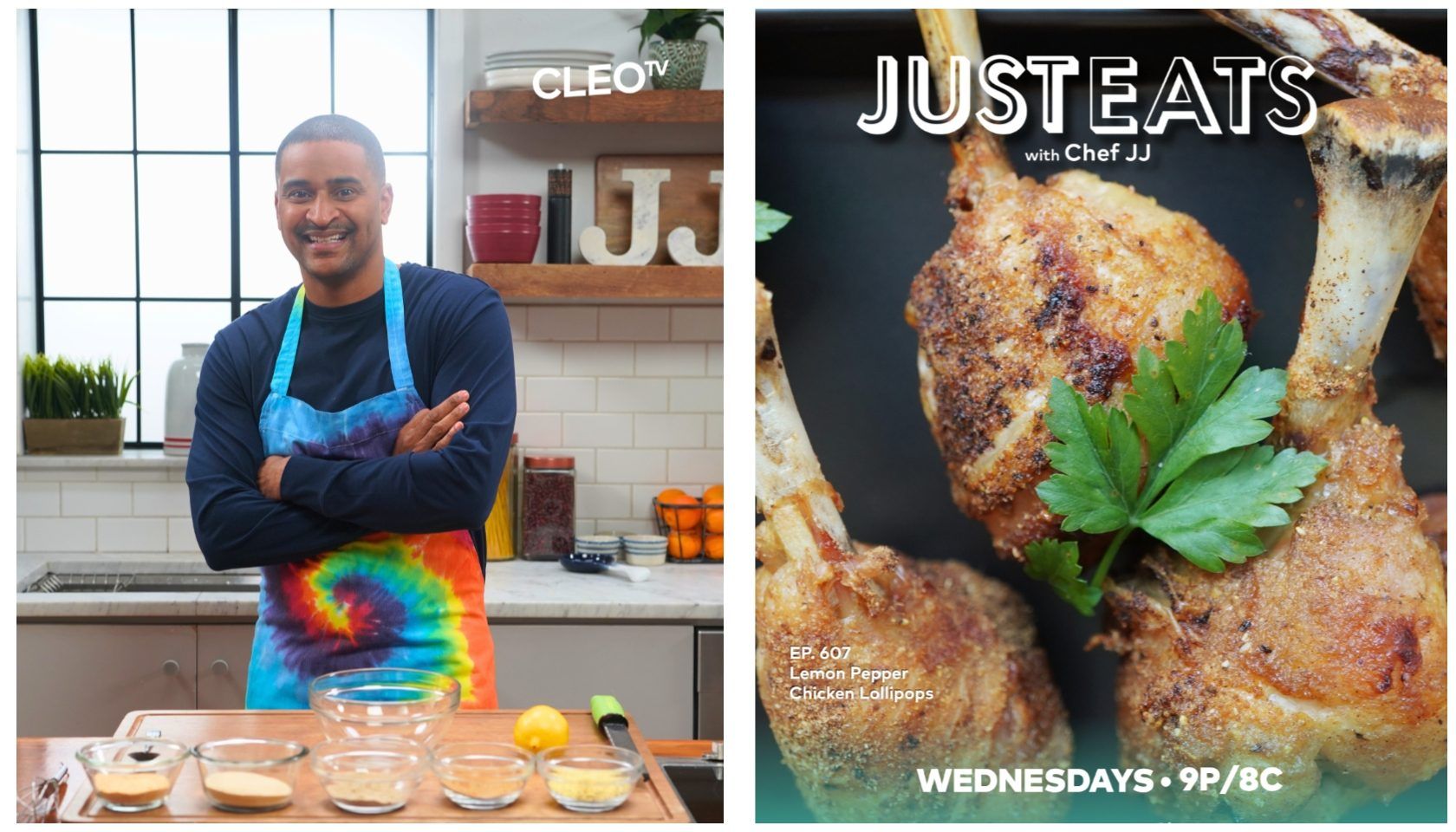 Chef JJ Serves Up Big Flavor In Small Bites On New Episode Of ‘Just Eats’ Chef JJ Serves Big Flavor With ‘Small Bites’ On ‘Just Eats’ — From Lemon Pepper Chicken Lollipops To Rum-Glazed Bananas