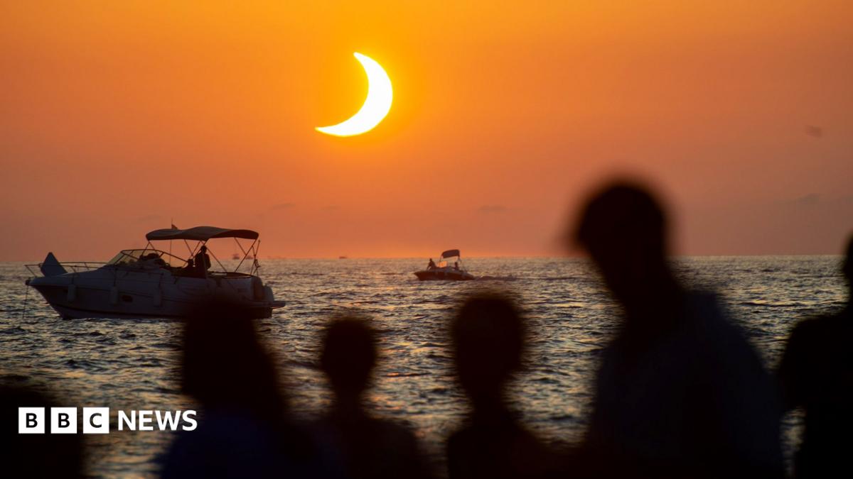 Solar eclipse live: Millions in UK and Europe watch once-in-a-generation event – BBC