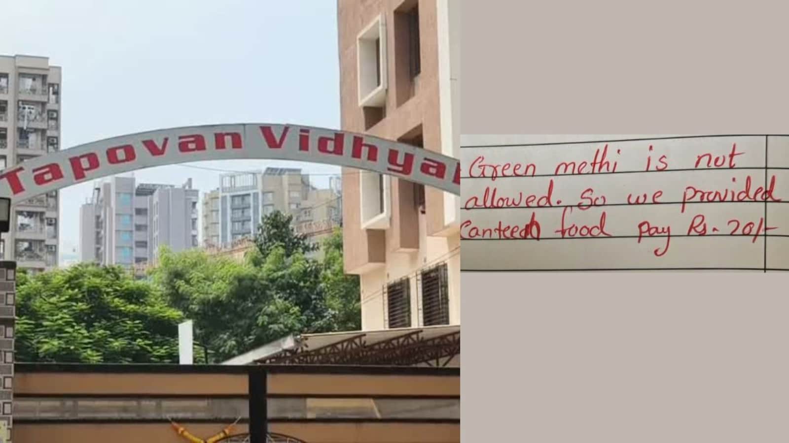 “Green Methi Not Allowed”: Student Charged Rs 20 Over School Tiffin – NDTV