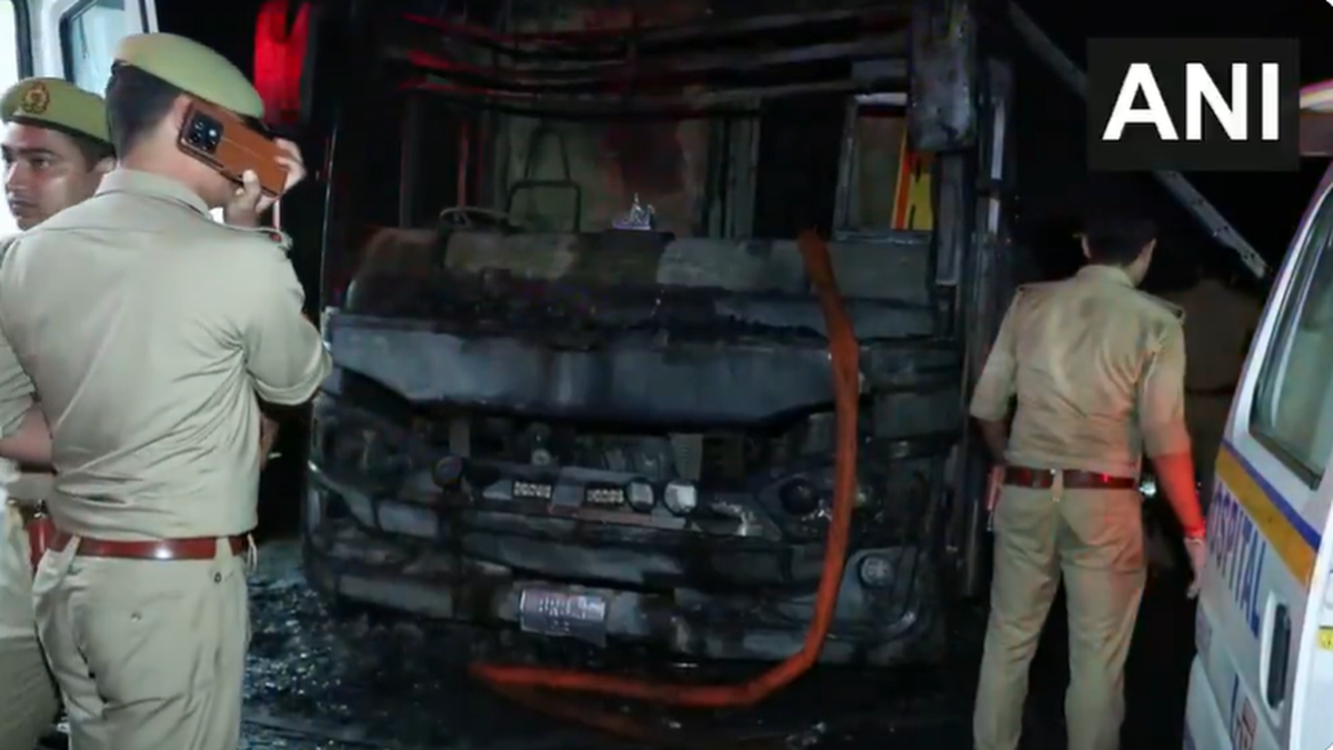 Noida bus fire: At least nine killed; driver, conductor arrested for culpable homicide – The Hindu